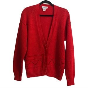 Erica North Red Cardigan Sweater Size L